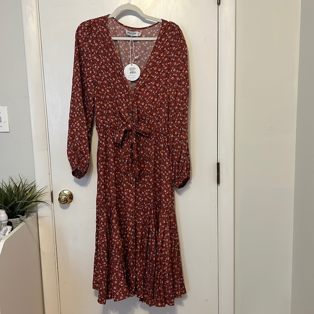 Petal & Pup Red Floral Midi Dress